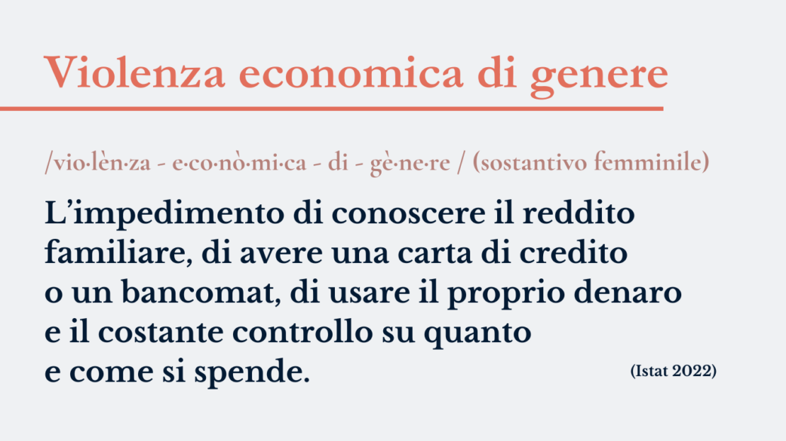 Grafica della definizione violenza economica di genere